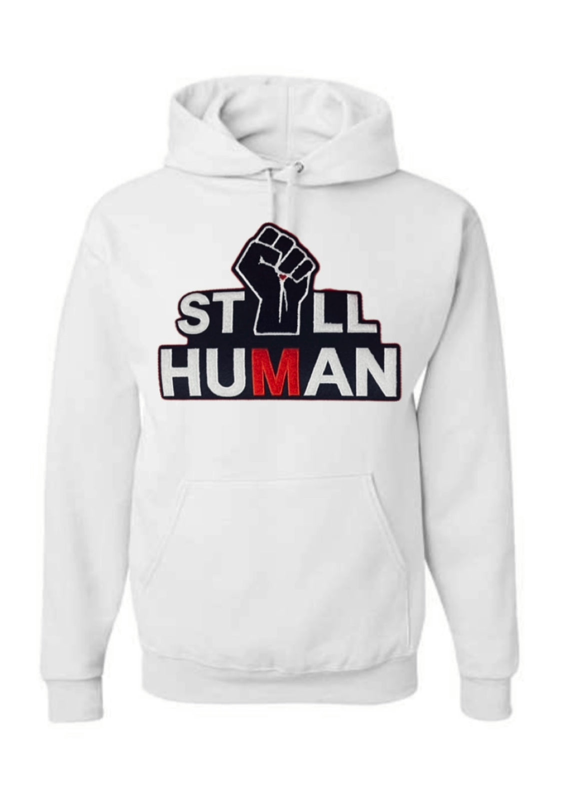 WHITE CHENILLE I’M STILL HUMAN HOODIE