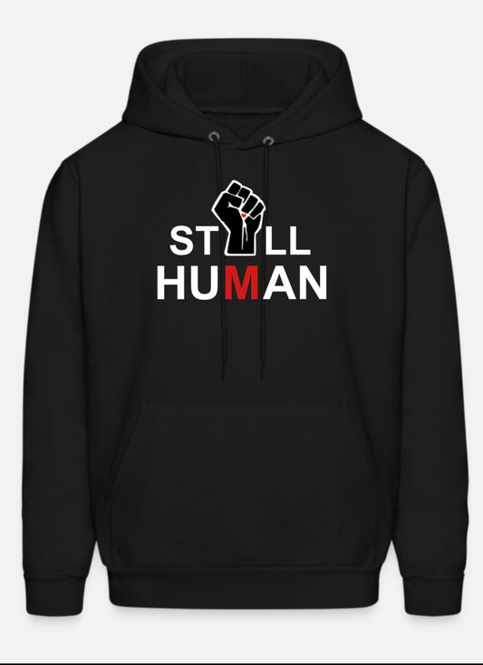 BLACK CHENILLE I’M STILL HUMAN HOODIE
